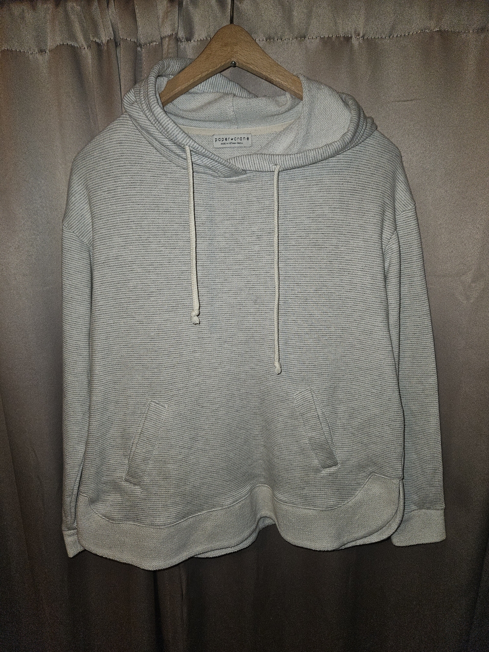 Paper Crane Light Gray Men's Crewneck Hoodie Sweater